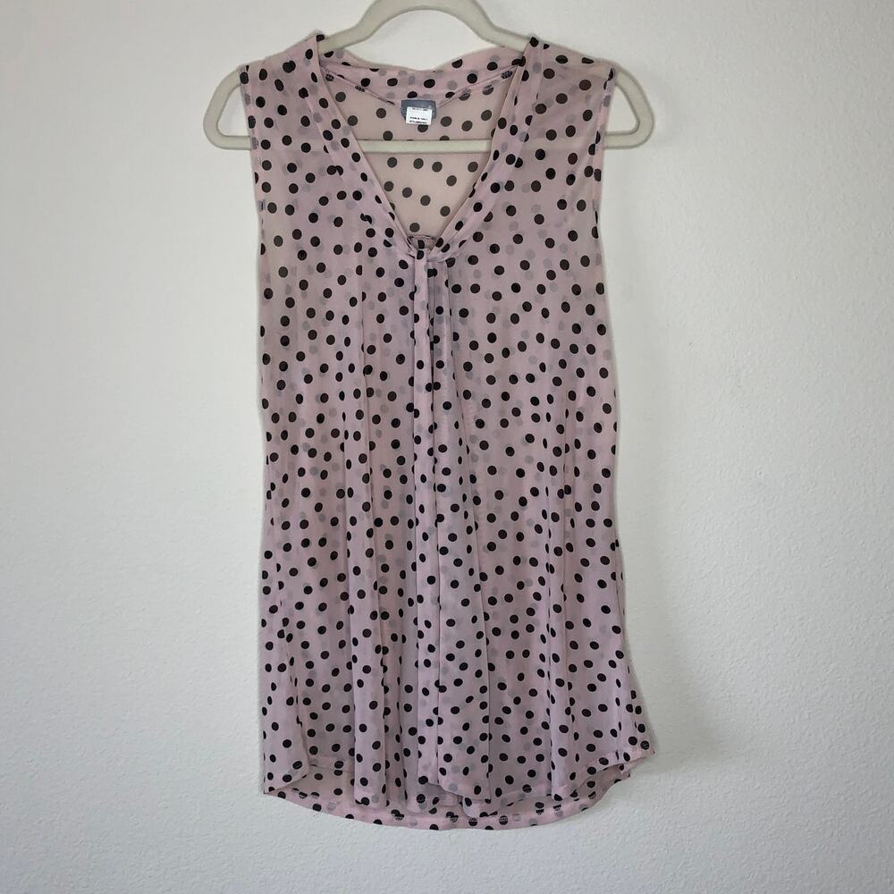 Sheer Pink Polka Dot Maternity Tank M